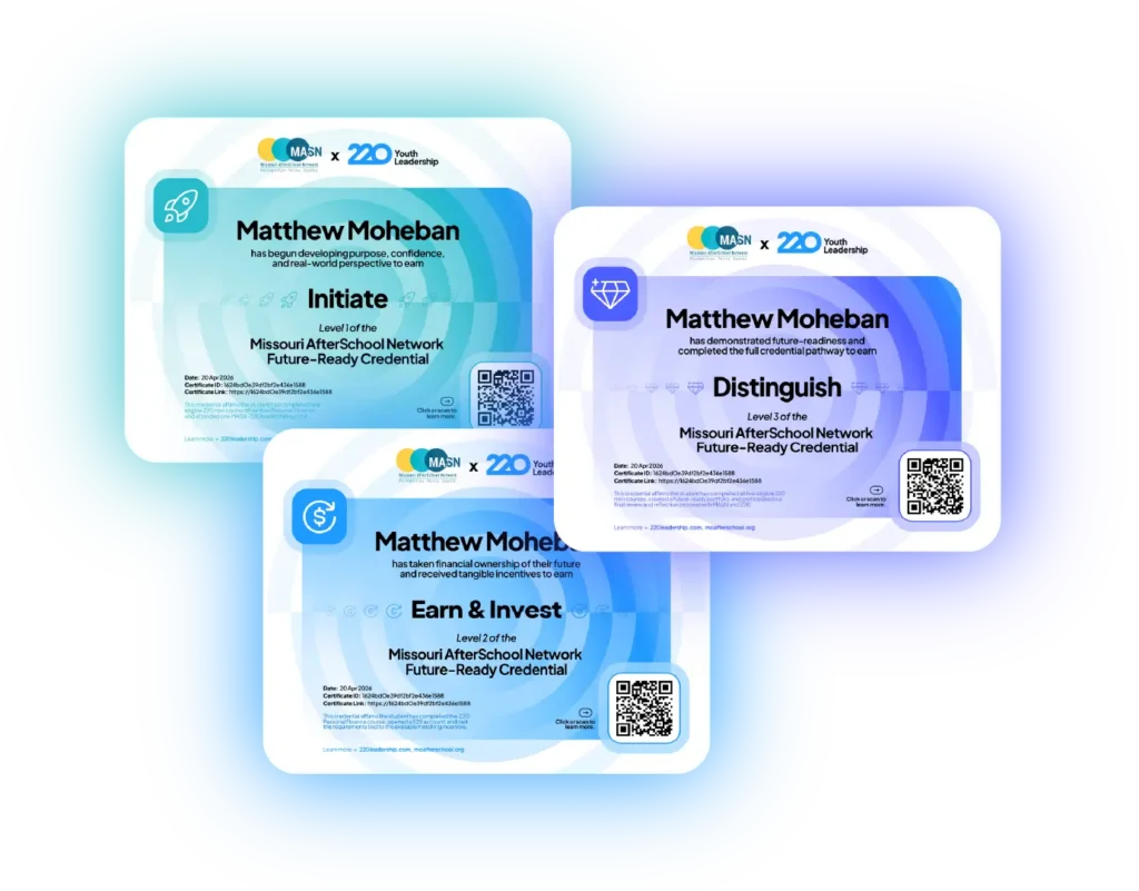 Collage of the three credential certificates