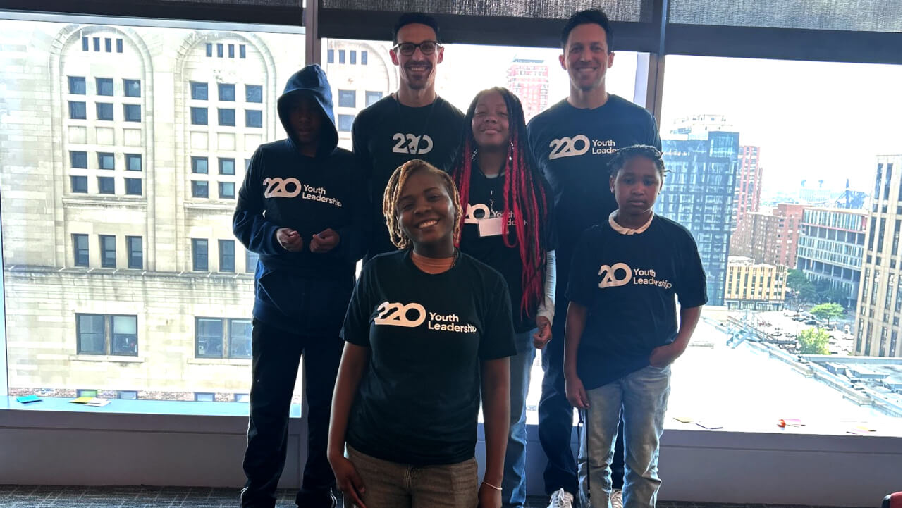 Group photo of Mission St. Louis students and 220 founders